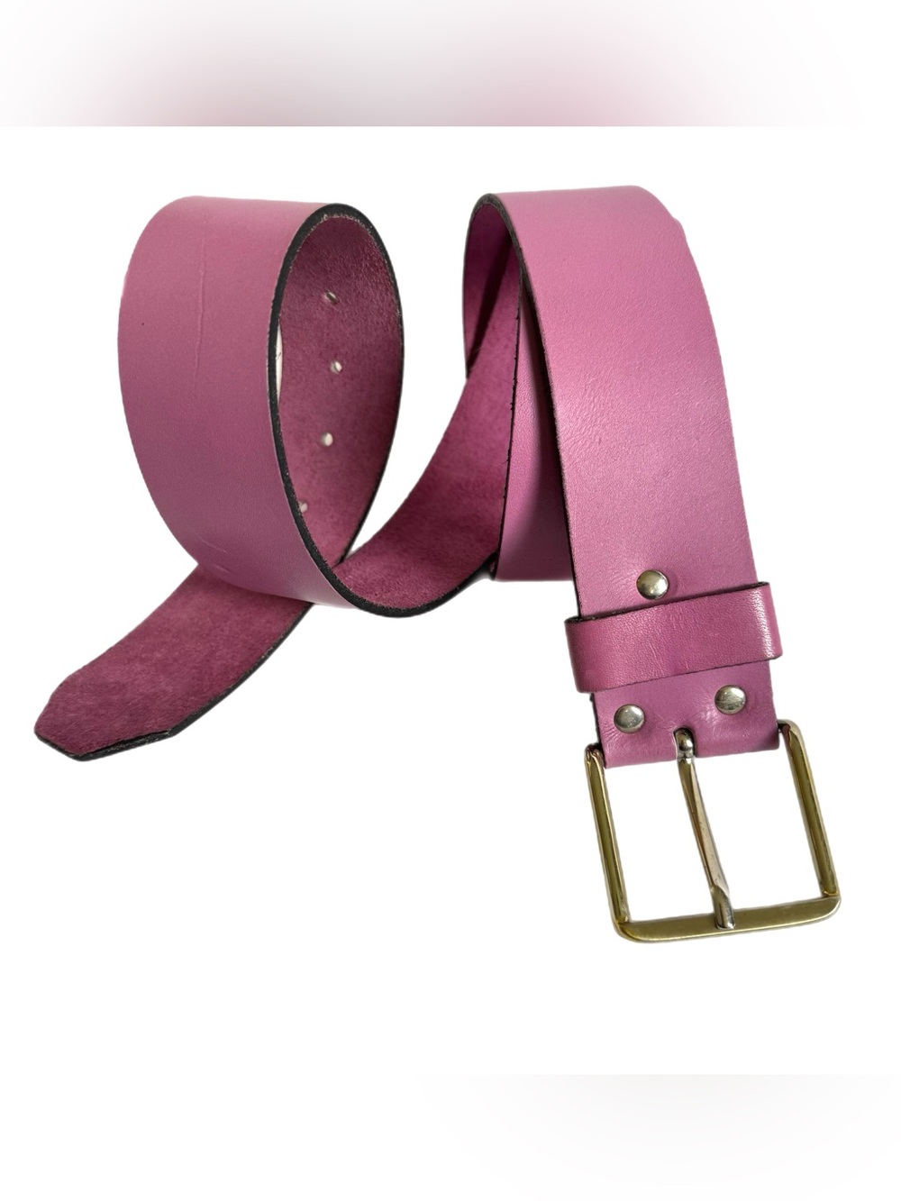 Vintage Lavender Purple Leather Wide Waist Belt 40 Artsy Eclectic Colorful Lilac